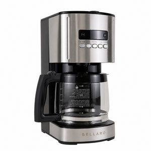 Bellaro 12 Cup Coffeemaker, Black and Stainless Steel