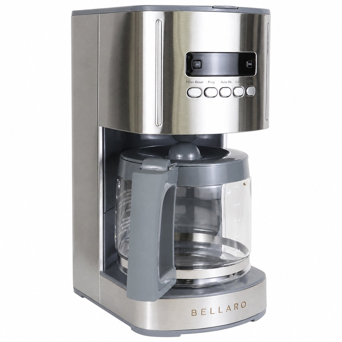 Bellaro 12 Cup Coffeemaker, Gray and Stainless Steel