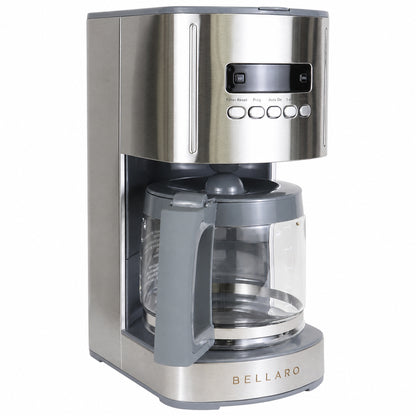 Bellaro 12 Cup Coffeemaker, Gray and Stainless Steel
