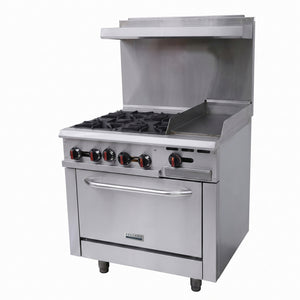 Bellaro Commercial Gas Range with 30.45 cm Griddle and Oven