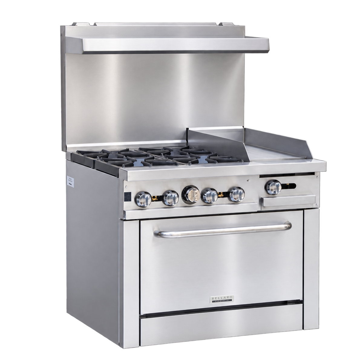 Bellaro Commercial Gas Range with 30.45 cm Griddle and Oven