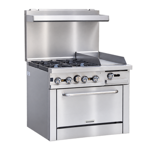 Bellaro Commercial Gas Range with 30.45 cm Griddle and Oven