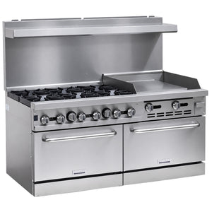Bellaro Commercial 6 Burner Gas Range with 60.95 cm Griddle