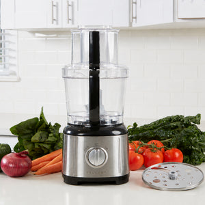 Bellaro 11-Cup Food Processor, Black/Stainless Steel