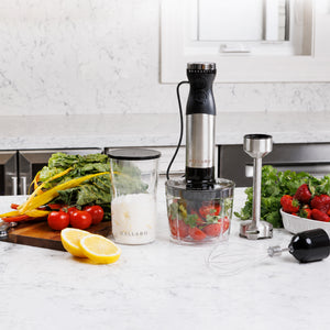Bellaro Hand Blender with Whisk and Chopper, Black