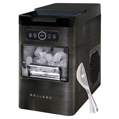 Bellaro Front-Load Portable Ice Maker, 11.7kg/24 hrs, Black Stainless Steel