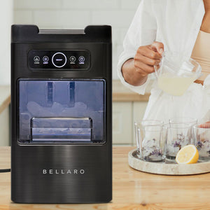 Bellaro Front-Load Portable Ice Maker, 11.7kg/24 hrs, Black Stainless Steel
