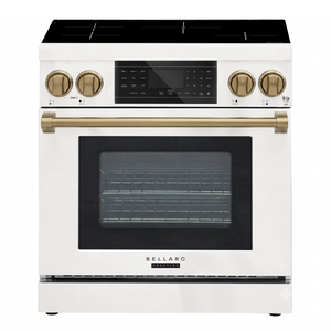 Bellaro 76.2 cm 141.6 L Front Control Induction Range, White