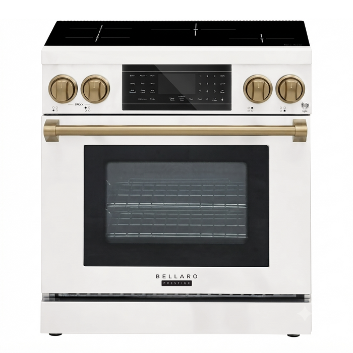 Bellaro 76.2 cm 141.6 L Front Control Induction Range, White